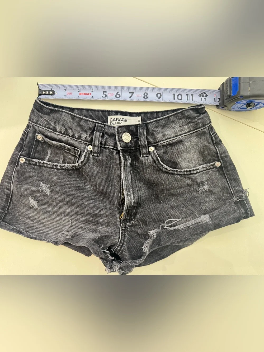 Women's Black Distressed Denim Shorts